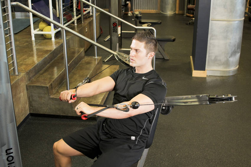 Cable Chest Press — end position