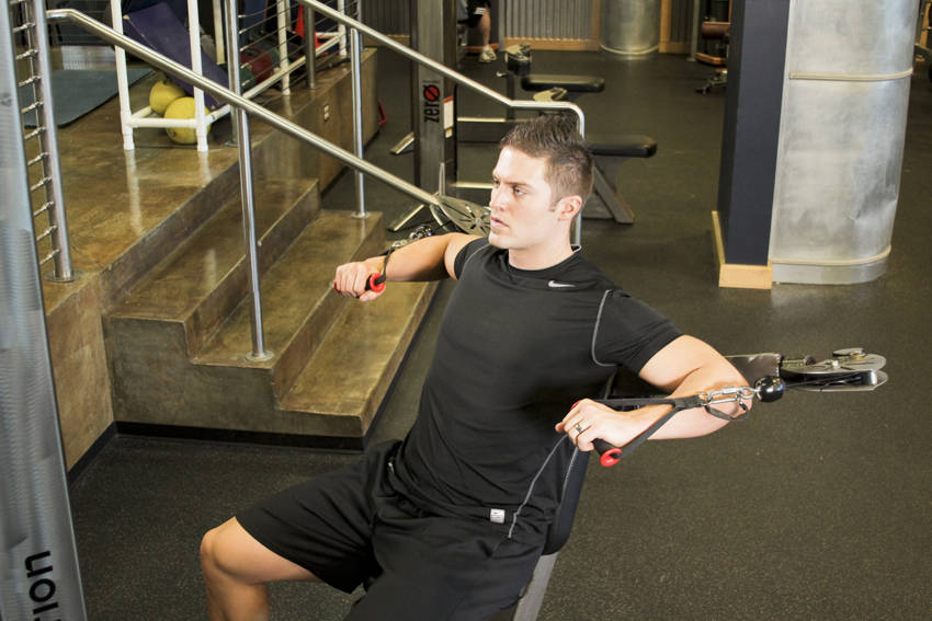 Cable Chest Press — starting position