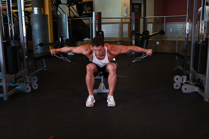 Cable Seated Lateral Raise — end position