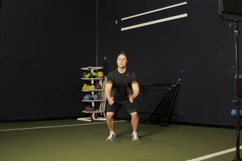 Double Leg Butt Kick — starting position