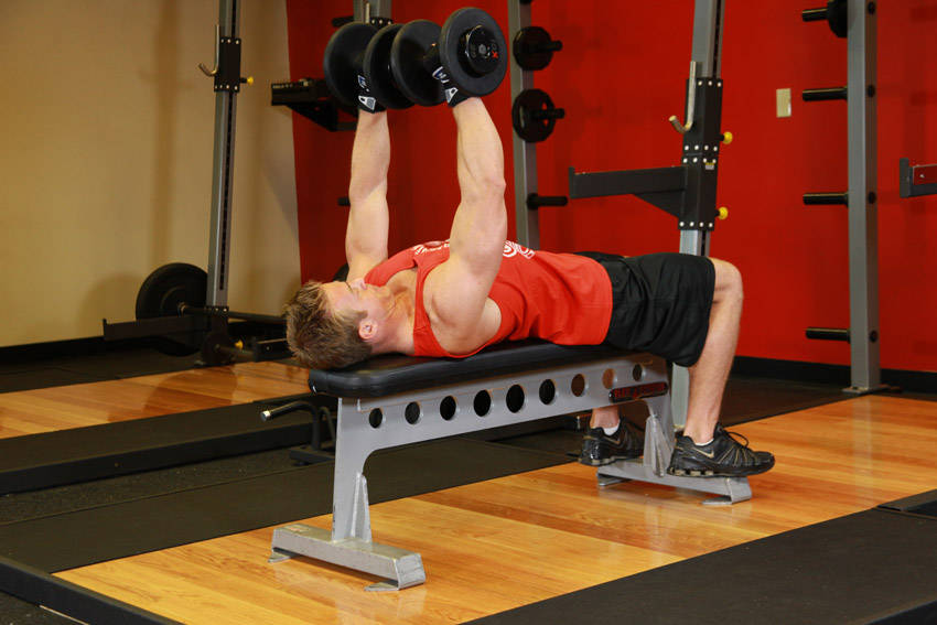 Dumbbell Bench Press — end position