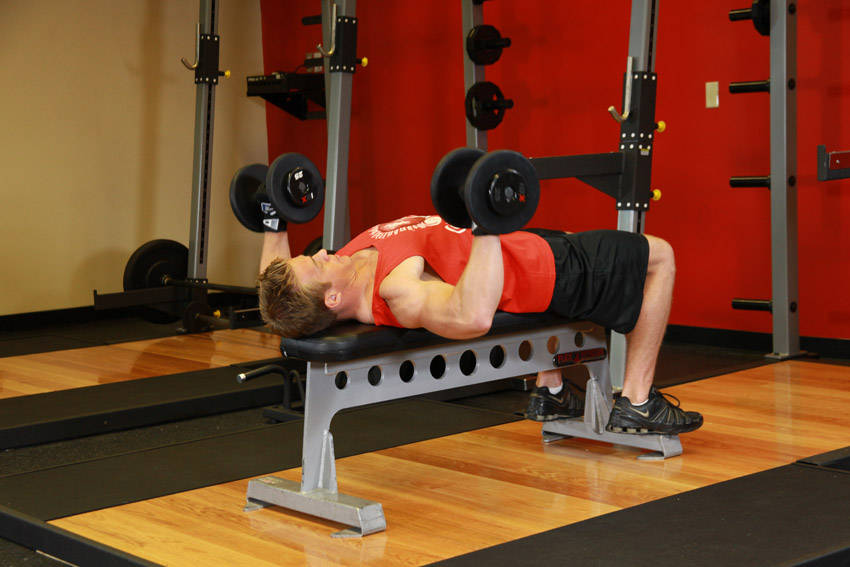 Dumbbell Bench Press — starting position