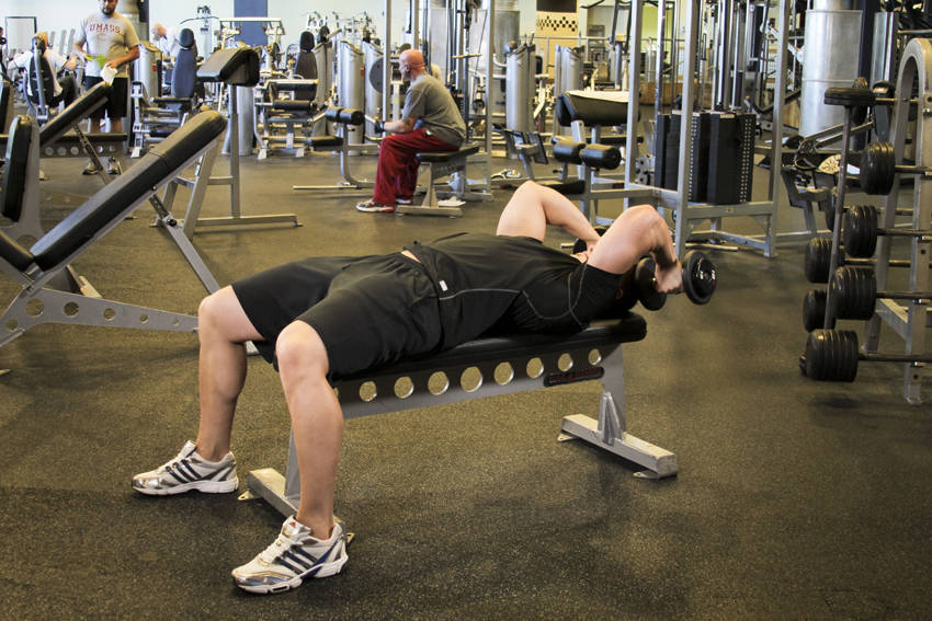 Dumbbell Tricep Extension -Pronated Grip — starting position