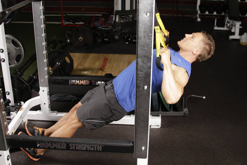 Inverted Row with Straps — end position