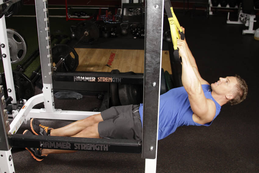 Inverted Row with Straps — starting position