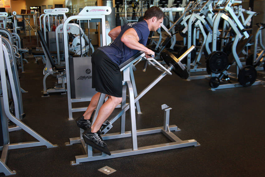 Lying T-Bar Row — end position