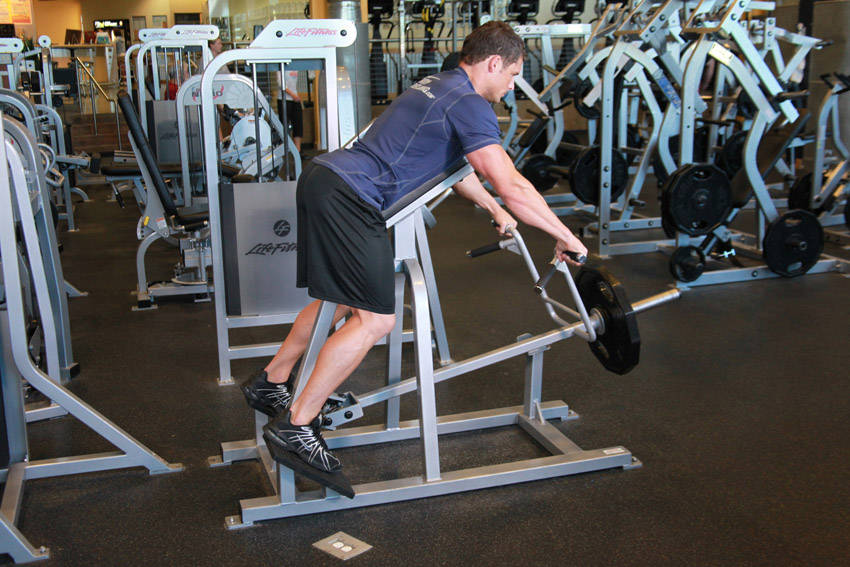 Lying T-Bar Row — starting position