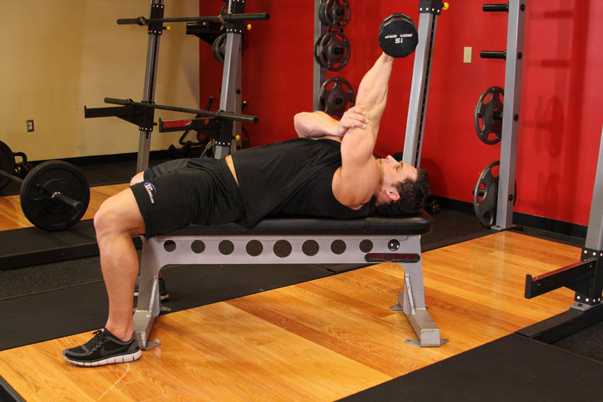 One Arm Pronated Dumbbell Triceps Extension — starting position