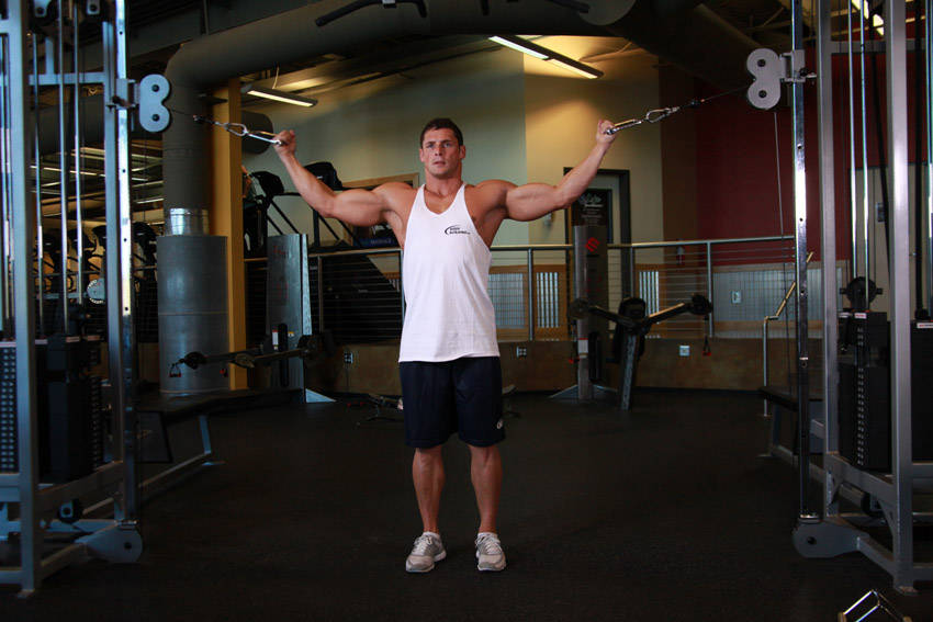 Overhead Cable Curl — starting position