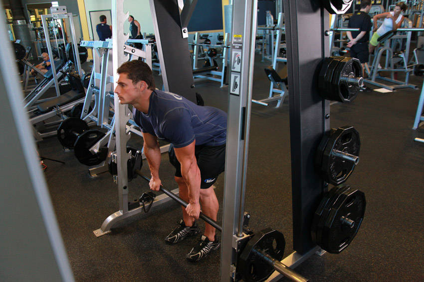 Smith Machine Stiff-Legged Deadlift — starting position