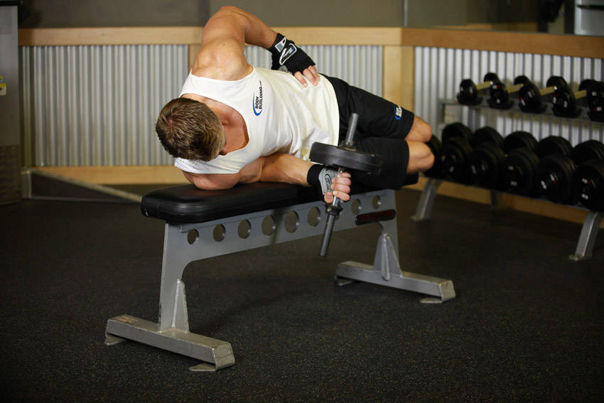 Dumbbell Lying Supination — start