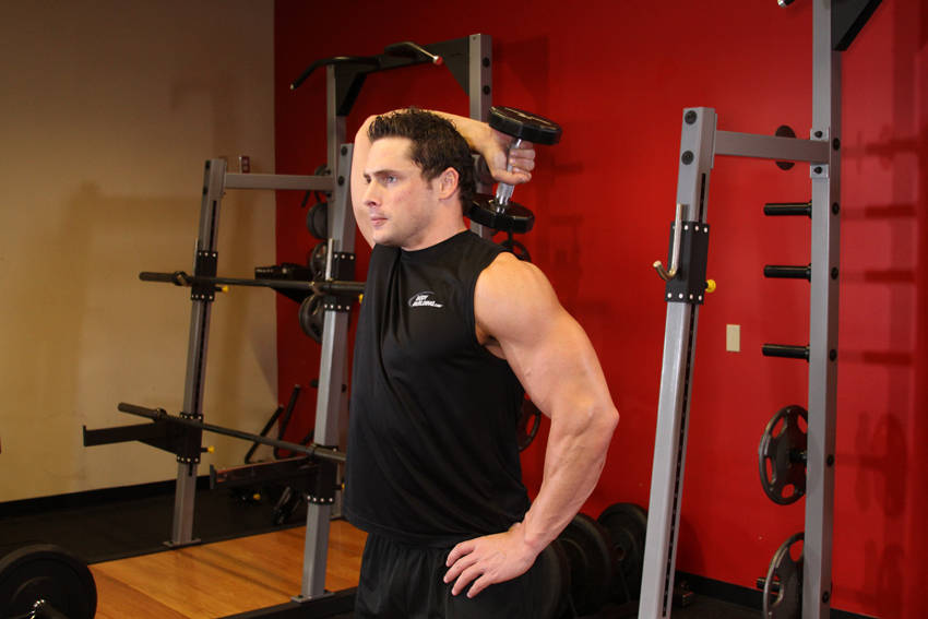 Dumbbell One-Arm Triceps Extension — start