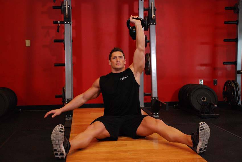Kettlebell Seated Press — end