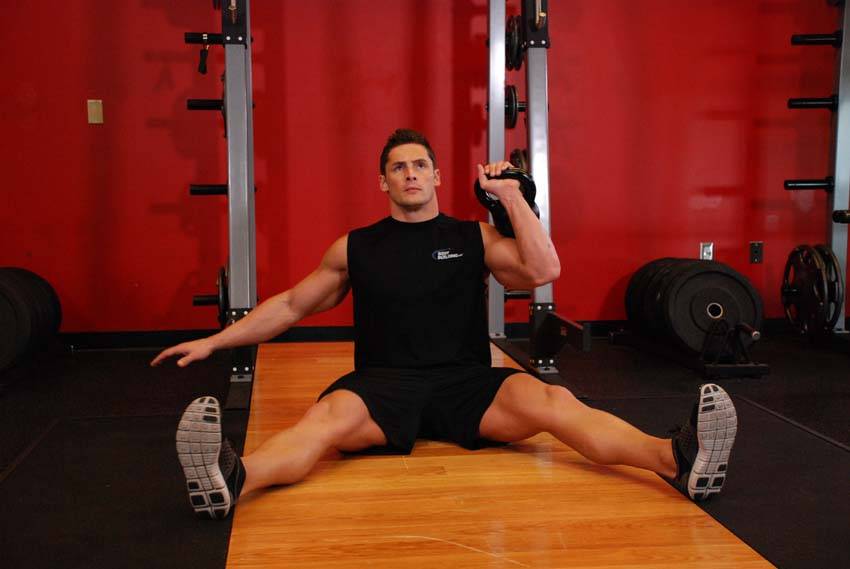 Kettlebell Seated Press — start