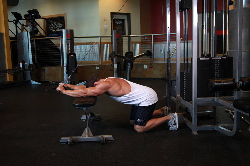 Kneeling Cable Triceps Extension — end