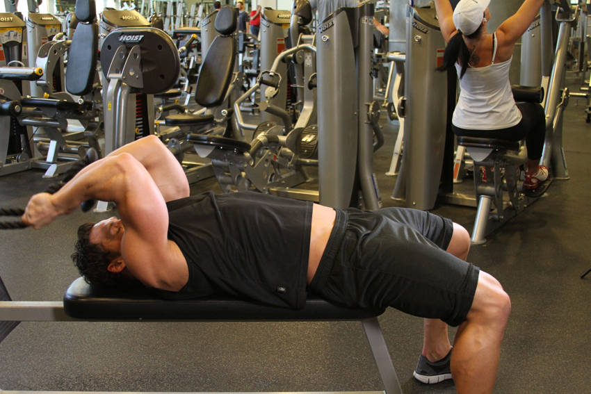 Low Cable Triceps Extension — start
